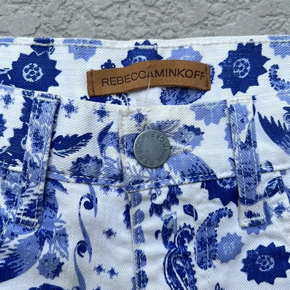 NWOT REBECCA MINKOFF Crosby Boyfriend Shorts Size 25 Blue White Adorable